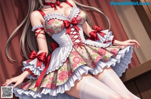 a woman in a dress and stockings posing for a picture