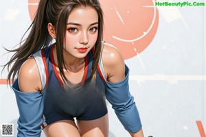 A girl in a yellow and blue uniform holding a basketball.