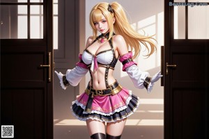 A woman in a cosplay outfit posing for a picture.